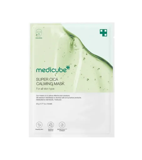 Medicube Mască facială calmantă Super Cica (Calming Face Mask) 22 buc