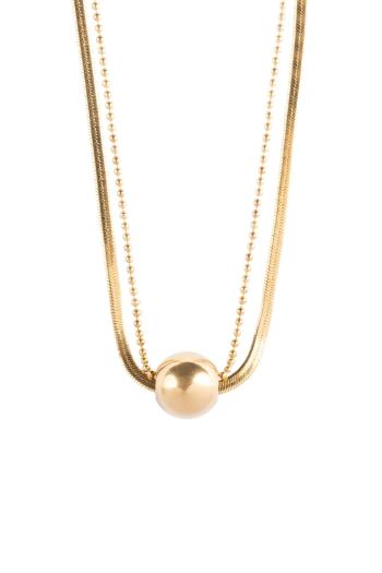 Marc Malone Colier dublu placat cu aur Skye Gold Necklace MCN24001G