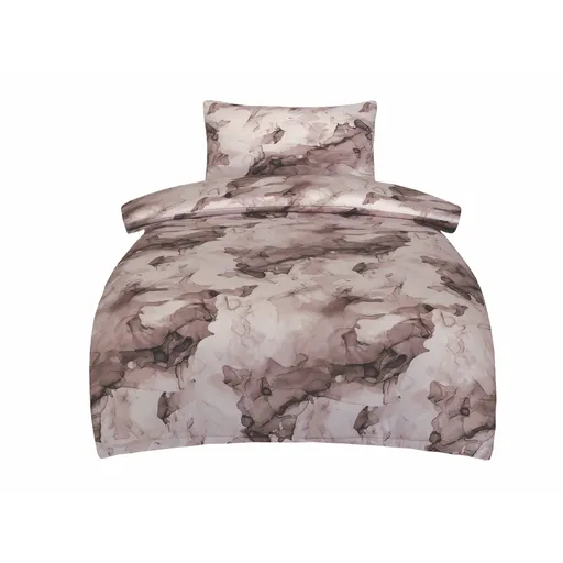 Lenjerie de pat din satin Deluxe Minerals maro, 140 x 200 cm, 70 x 90 cm