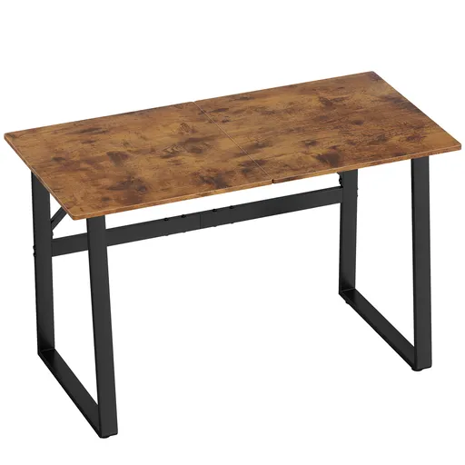 HOMCOM Birou Industrial 120x60x76 cm Masă pentru calculator Picioare din oțel pentru Casă Birou Studio Maro rustic | Aosom Romania