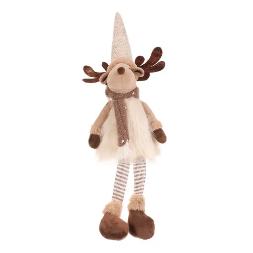 Decorațiuni de Crăciun Sob cu picioare atârnate,înălțime 54 cm, bej/maro