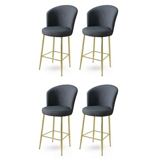 Set de scaune de bar Alte Anthracite and Gold, 4buc., antracit, 4 buc