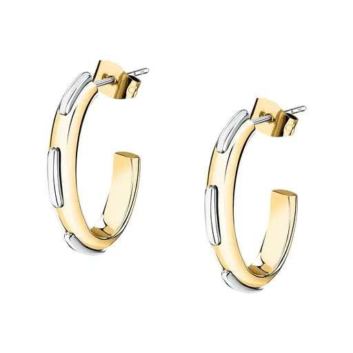 Trussardi Cercei rotunzi bicolori din oțel – Concept TJAYY09