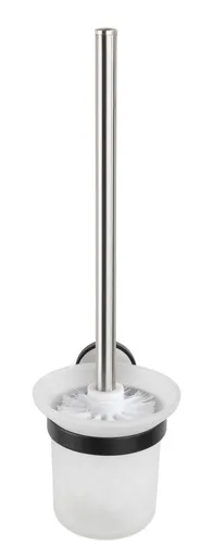 Perie pentru toaleta cu suport, Wenko, UV-Loc, Udine, 11 x 38 x 15.5 cm, inox/sticla