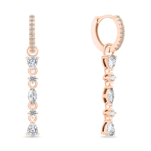 Brilio Silver Cercei eleganți bronz 2în1 cu zirconi EA995R