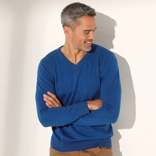 Pulover cu mâneci lungi, cu decolteu în V