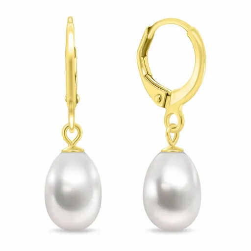 Brilio Silver Cercei eleganți placați cu aur cu perlă naturală EA1199Y