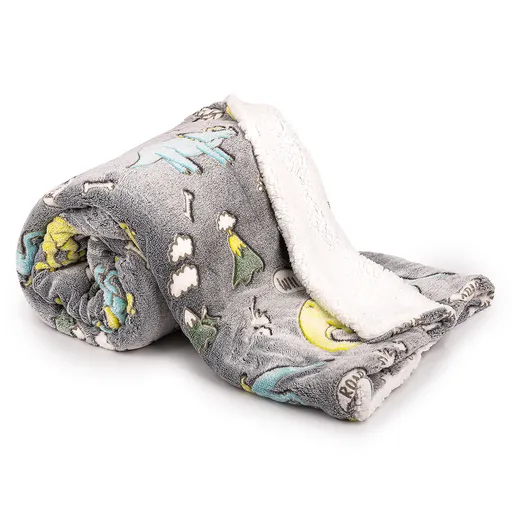 Pătură luminoasă din blăniță 4Home Dino, 150 x 200 cm