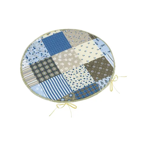 Bellatex Perna Adéla rotundă netedă Patchworkalbastră 40 x 40 cm