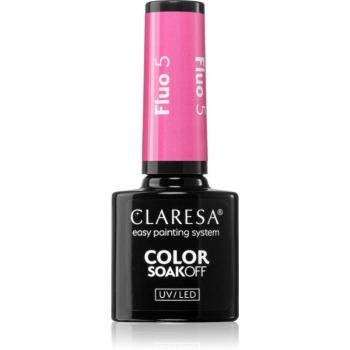 Claresa SoakOff UV/LED Color Fluo lac de unghii sub forma de gel culoare 5 g
