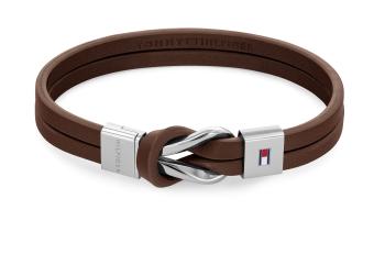 Tommy Hilfiger Bratara moderna din piele maro Braided Knot 2790441