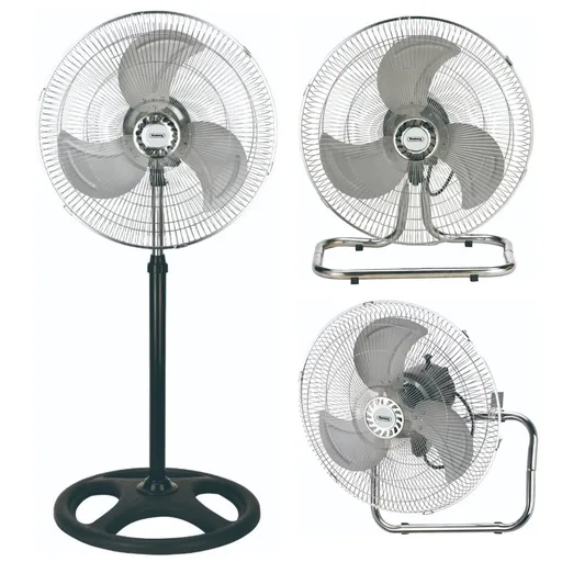 Ventilator universal Rosberg 3in1 R51760J18, 70W, 18", 3 trepte, Montare pe perete, Silentios, Crom/negru
