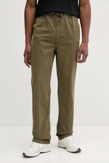 Bavlnené nohavice Alpha Industries Basic Cotton Pants pánske, zelená farba, rovné, 156214