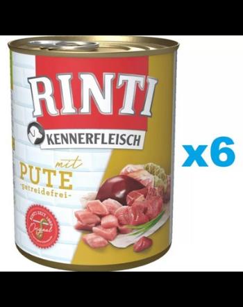 RINTI Kennerfleisch Turkey curcan 6x800 g hrana caini