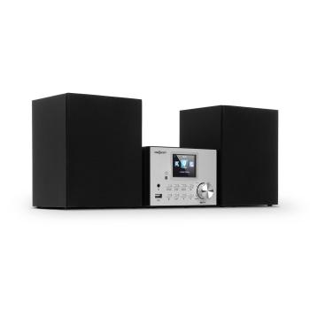 OneConcept Streamo, sistem stereo, radio internet, WLAN, DAB +, FM, CD player, BT, argintiu