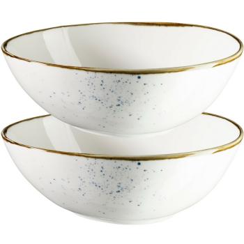 Mäser Set de 2 boluri ovale Pintar Punctealb-albastre 22 x 19 cm, albastru