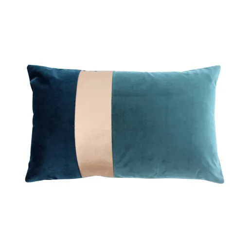 Pernă dreptunghiulară din catifea tricoloră