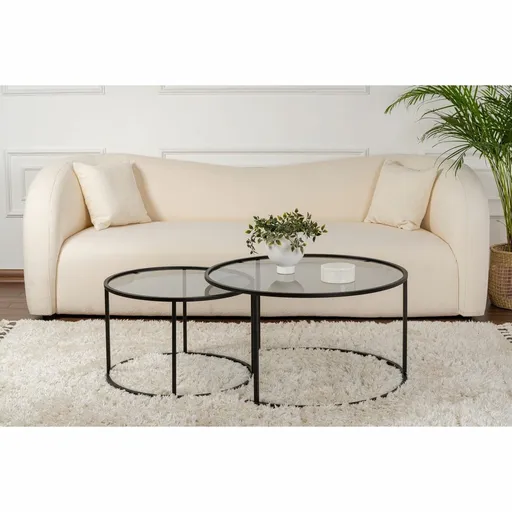 Set de măsuțe de cafea Tokyo Black, 2 buc., negru