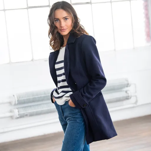 Palton uni cu închidere dublă cu nasturi