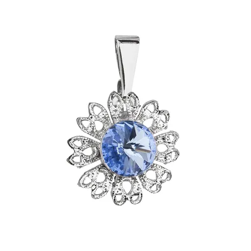 Evolution Group - Pavona Pandantiv strălucitor cu cristal albastru Swarovski Floare 54032.3 sapphire