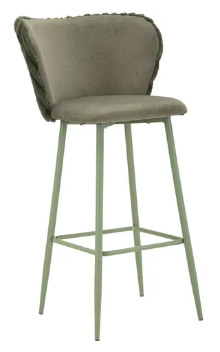 Set 2 scaune de bar Alaska -B, Mauro Ferretti, 55x58x106 cm, fier/poliester, verde