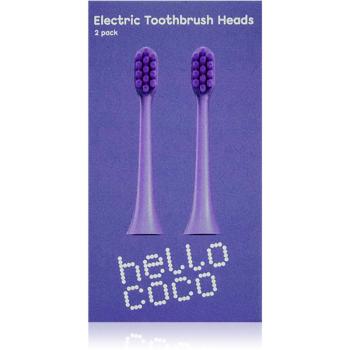 Hello Coco Electric Toothbrush Heads Purple capete de schimb pentru periuta de dinti 2 buc