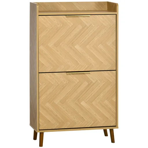 HOMCOM Mobilier pentru pantofi cu 2 uși rabatabile pentru intrare mică living dormitor 70 x 30 x 120 cm | Aosom Romania