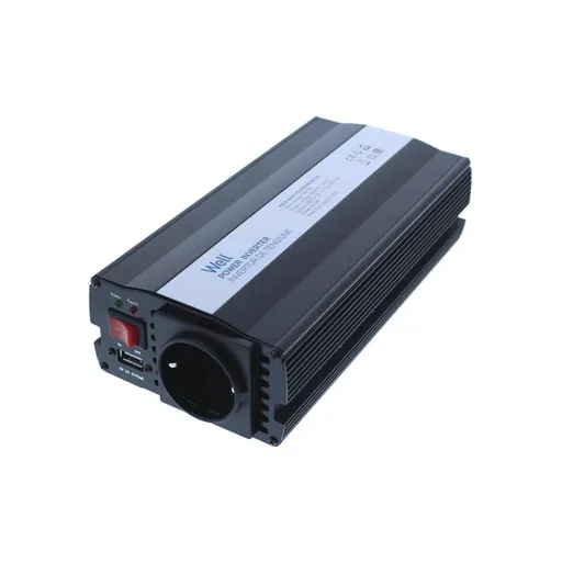 Invertor de tensiune 12V -> 220V, USB, 600W, Well