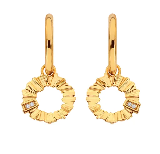 Hot Diamonds Cercei placați cu aur 2 în 1, cu diamante și topaze Golden Edit Hope DE838