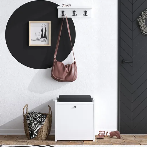 Cuier de perete, Hanah Home, Tinky, 40x45x35 cm, Alb