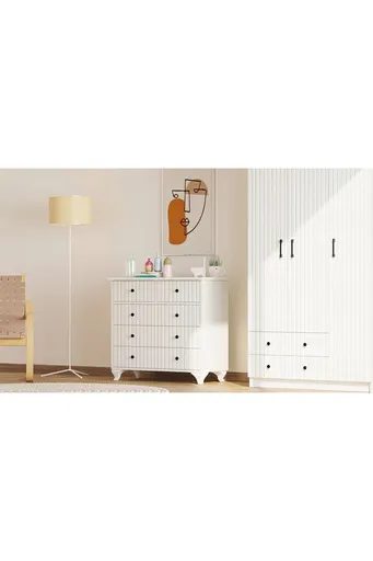 Dulap, Hanah Home, Rb-185-09, 90x86x40 cm, Alb mat