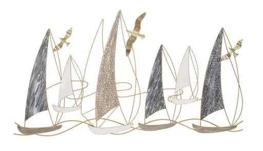 Decoratiune de perete Boat Light, Mauro Ferretti, 123.8 x 69.9 cm, fier, multicolor