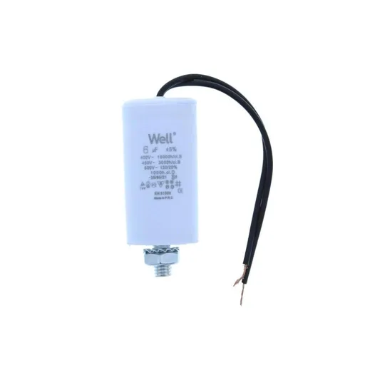 Condensator pornire motor 400V 6uF cu fir, Well