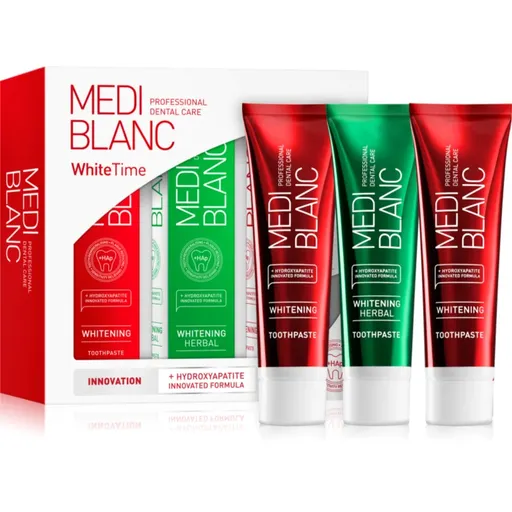 MEDIBLANC Dental Care White Time Set set pentru îngrijirea dentară pentru dinti albi si stralucitori 3x100 ml