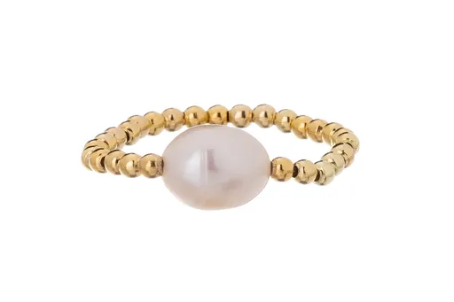 Alisia Inel sferic placat cu aur cu perlă naturală AL4640.01.000.D 57 mm