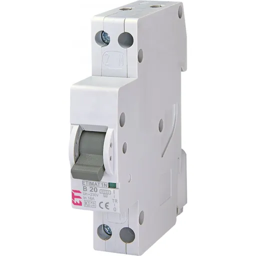 Siguranta automata 1P+N 20A, curba B, 6kA Eti 002191105