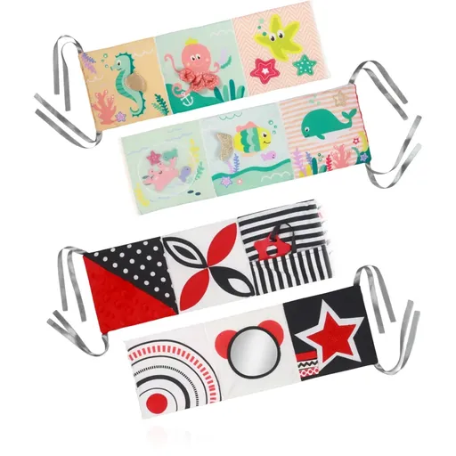 BabyOno Reversible Sensory Cloth Book 0m+ carte educativă contrastantă Under the Sea 1 buc