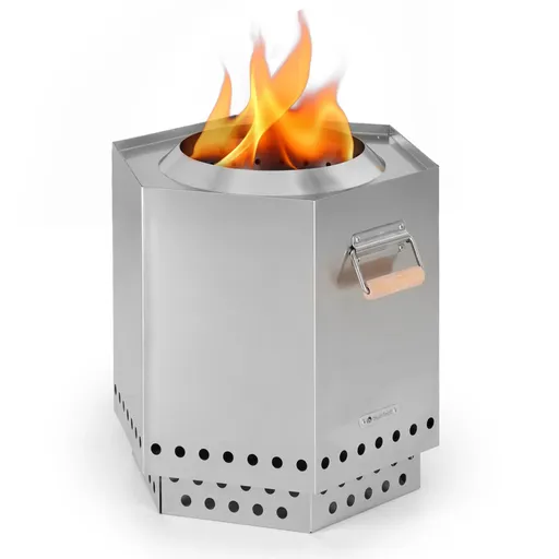 Blumfeldt Șemineu, coș pentru foc, fără fum, robust, vătrai, capac de ploaie