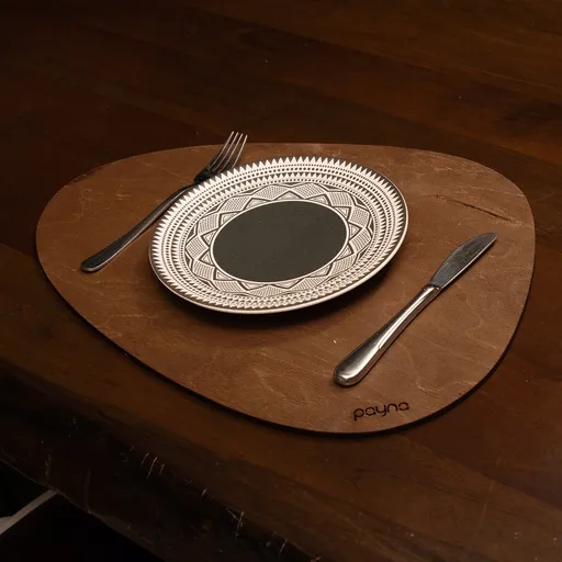 Set de covorașe de masă din lemn, Hermia, 790PYN1166, Dimensiune: 33 x 45 cm (6 bucăți), Wenge