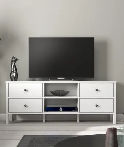 Comoda TV, Hanah Home, FRN-20002, 160x62x35 cm, Maro/Alb