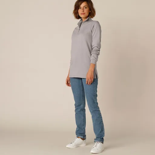 Hanorac cu fermoar și guler cu fermoar, din molton periat