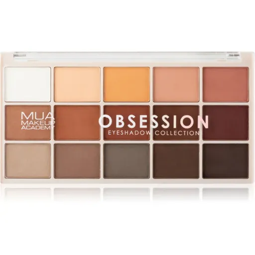 MUA Makeup Academy Eyeshadow Collection 15 Shade Palette paletă cu farduri de ochi culoare Obsession 12 g