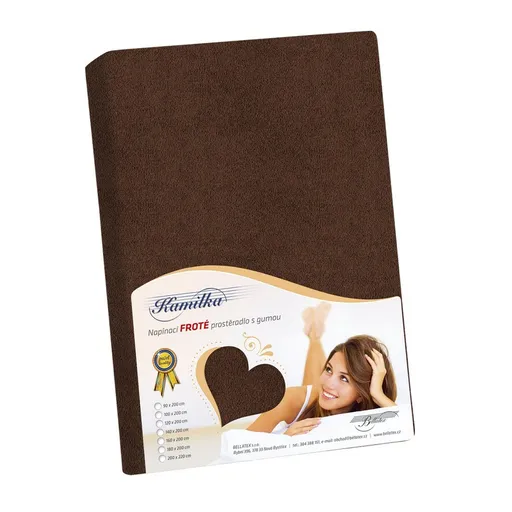 Cearceaf frotir Kamilka, maro închis, maro închis, 180 x 200 cm