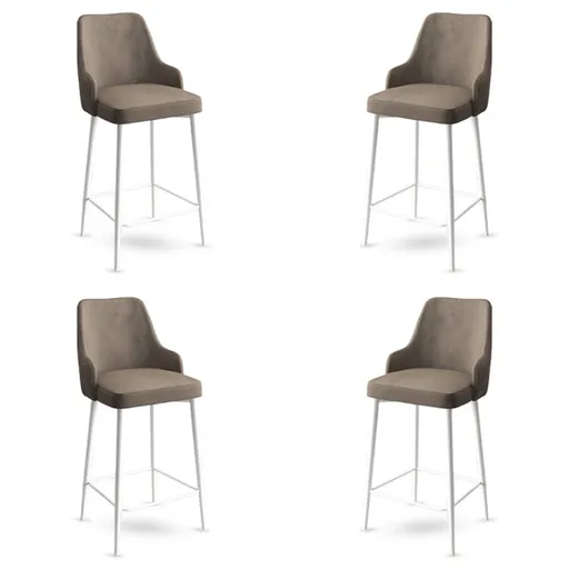 Set scaune  de bar 4 piese, Hanah Home, Enox, Cappuccino / Alb