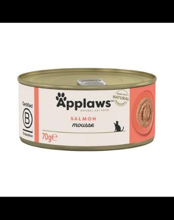 APPLAWS Cat Mousse Tin  Mancare umeda pentru pisici adulte, cu somon 70g
