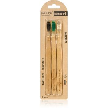 SOFTdent Bamboo Medium - 3 pack Periuta de dinti de bambus 3 buc