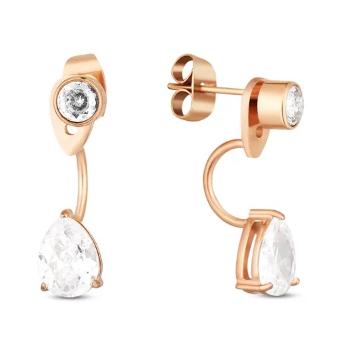 Vuch Cercei eleganți 2 în 1 placați cu aur cu zirconiu cubic Ally Rose Gold