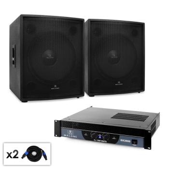 Malone DJ PA set 2.0 SUB „Party“ mit paar 46cm subwoofer & zesilovač, 3000 W