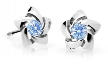 Cutie Jewellery Cercei pentru copii din aur alb C2201-30-X-2 albastră deschisă