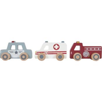 Little Dutch Emergency Vehicles mașinuță din lemn 12 m+ 3 buc